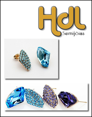 Brincos Cristais Fashion